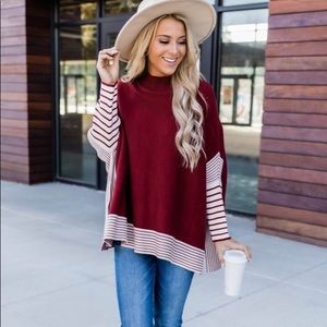Everything You Need Striped Poncho